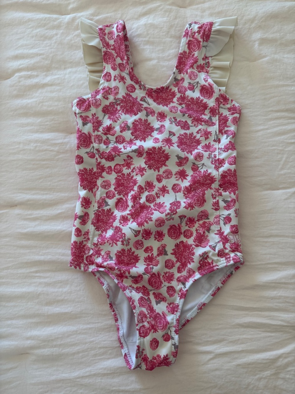 Albion Girls Floral One-Piece Swimsuit in Pink & White